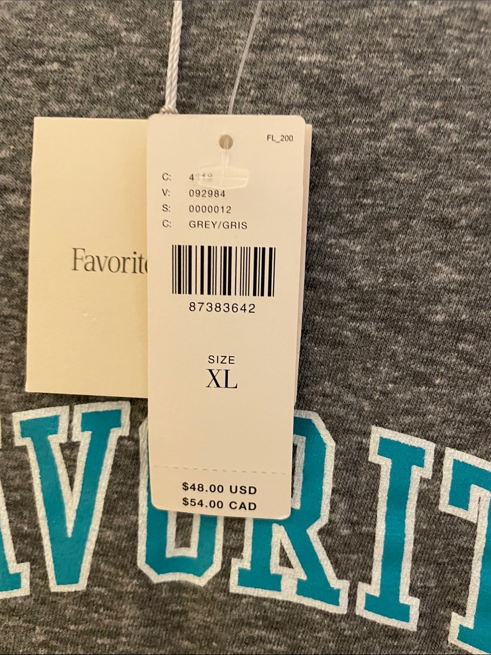 NWT Favorite Daughter Gray Tee with Turquoise Graphic XL - Picture 4 of 7